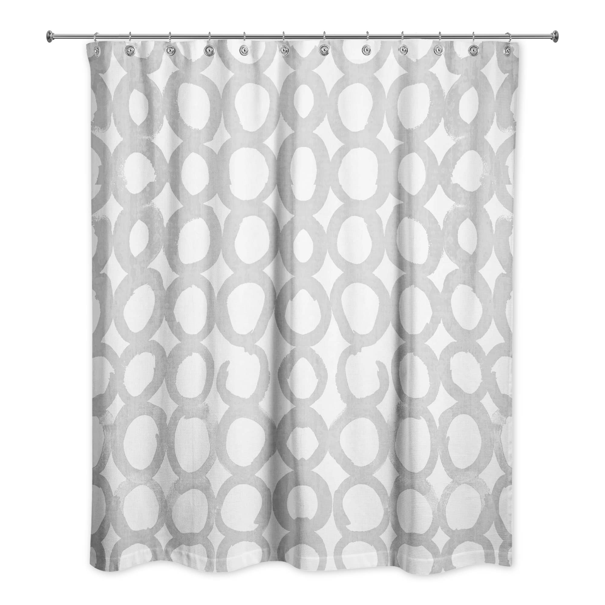 Gray Watercolor Circle Shower Curtain
